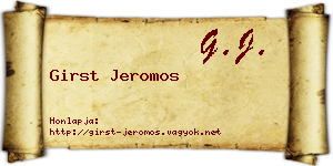Girst Jeromos névjegykártya